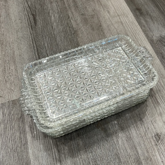 Antique Anchor Hocking Serva Snack trays, EUC - Picture 2 of 2